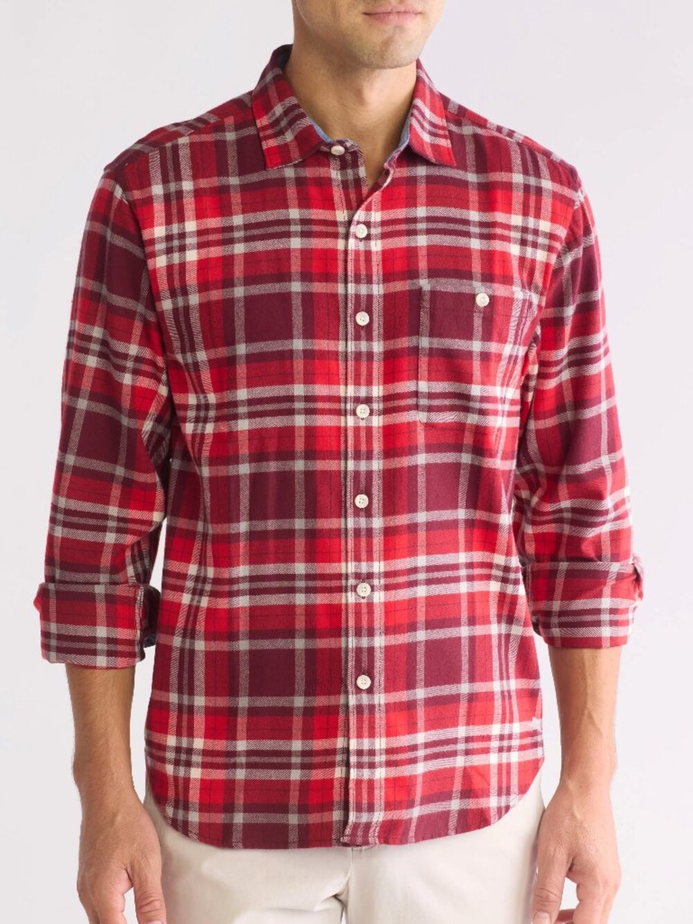Tommy Bahama Frozen Lake Plaid Button-Up Shirt MERITAGE WINE XL